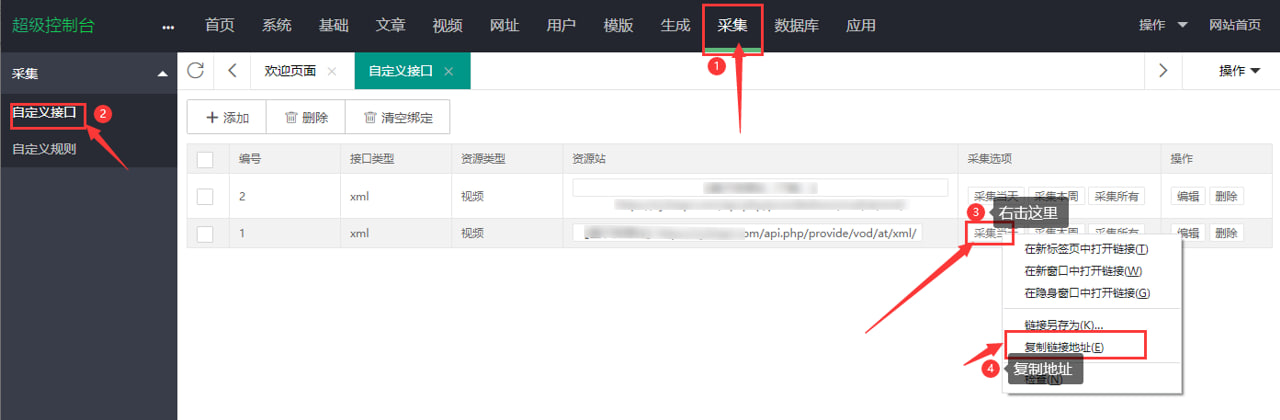 设置自动采集